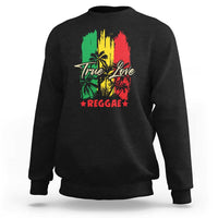 Black sweatshirt with multicolor palm-tree “True Love Reggae” back print.