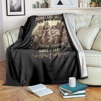 Homeland Security Fighting Terrorism Since 1492 Throw Blanket Native American History - Wonder Print Shop