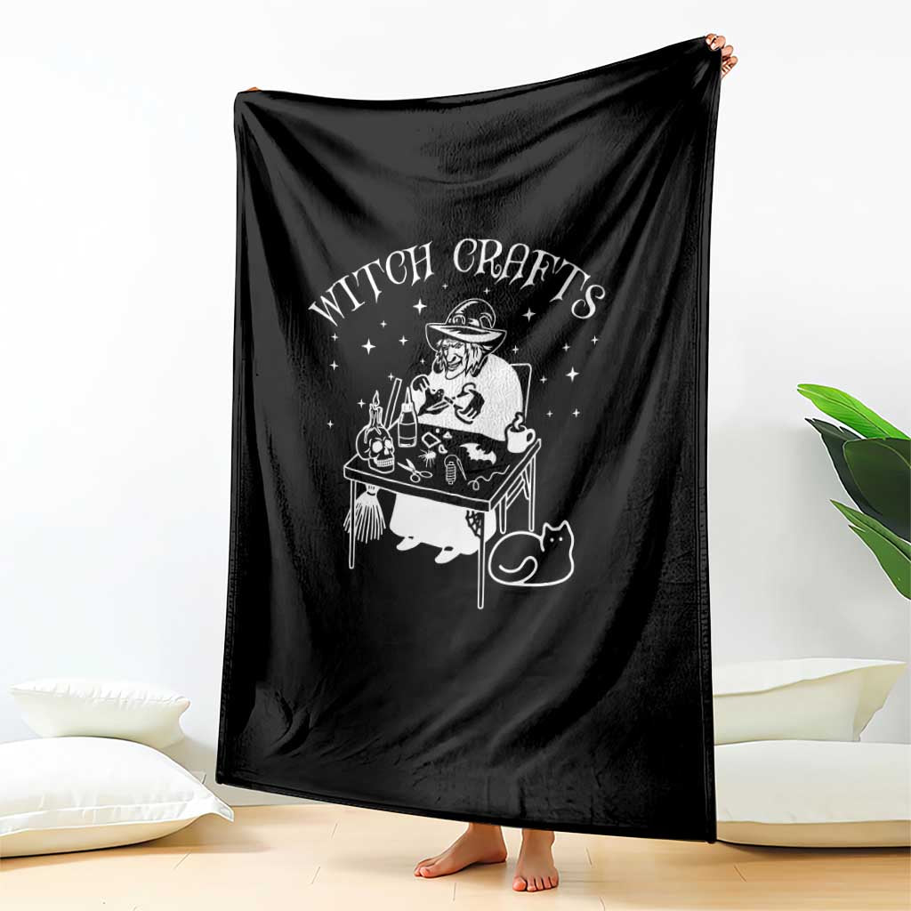 Funny Halloween Throw Blanket Witch Crafts Witchcraft Skull Cat Ghost - Wonder Print Shop