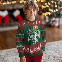 Funny Six Seven 67 Skeleton Gen Alpha Halloween Meme Knitted Sweatshirt - Wonder Print Shop