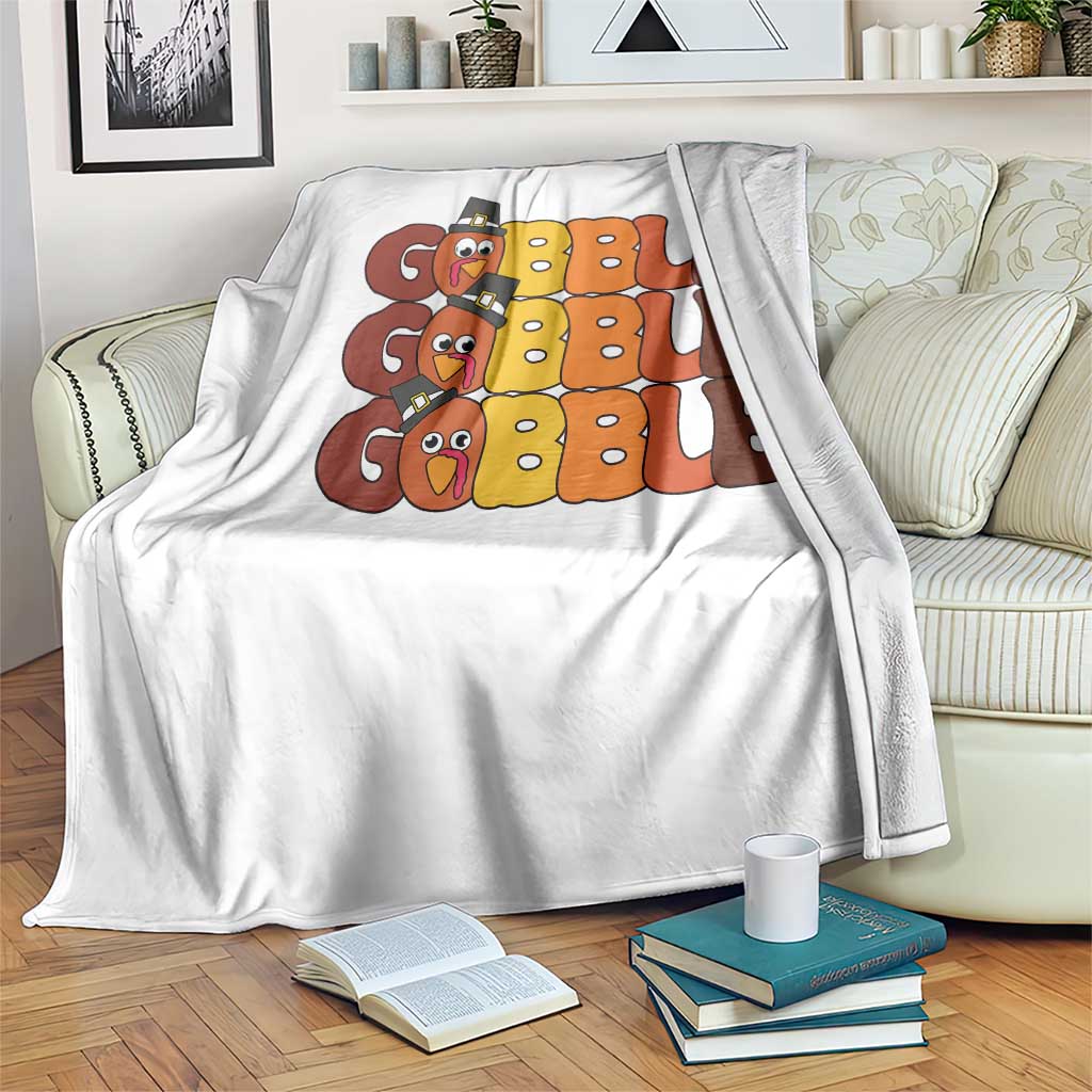 Funny Thanksgiving Tukey Gobble Throw Blanket - Wonder Print Shop