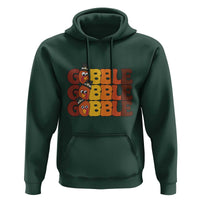 Dark green hoodie with turkey graphic and “GOBBLE GOBBLE” text, front kangaroo pocket and hood