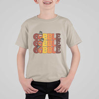 Kids sand Thanksgiving turkey “GOBBLE” graphic T-shirt