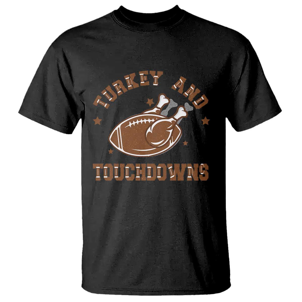 Thanksgiving Football T Shirt Turkey And Touchdowns Vintage American Football - Wonder Print Shop