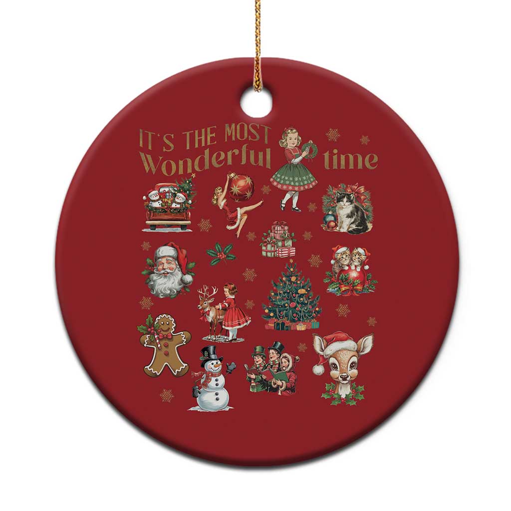 Retro Vintage Xmas Christmas Ornament It's The Most Wonderful Time Xmas - Wonder Print Shop