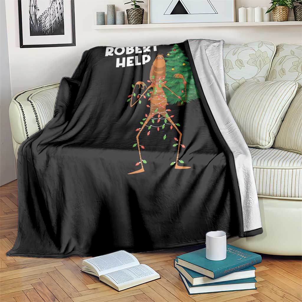 Funny Marcus The Worm Christmas Throw Blanket Robert Help Xmas Tree - Wonder Print Shop