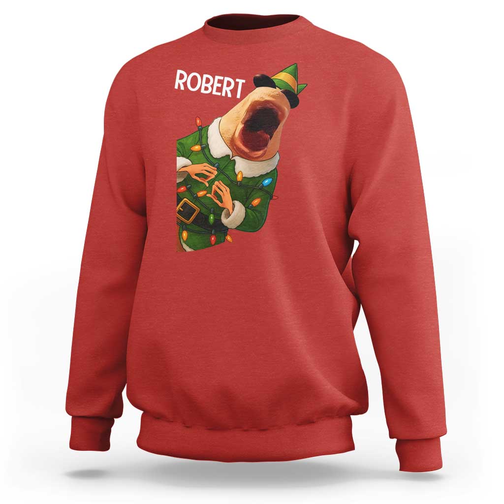 Funny Christmas Marcus The Worm Robert Xmas Elf Sweatshirt - Wonder Print Shop