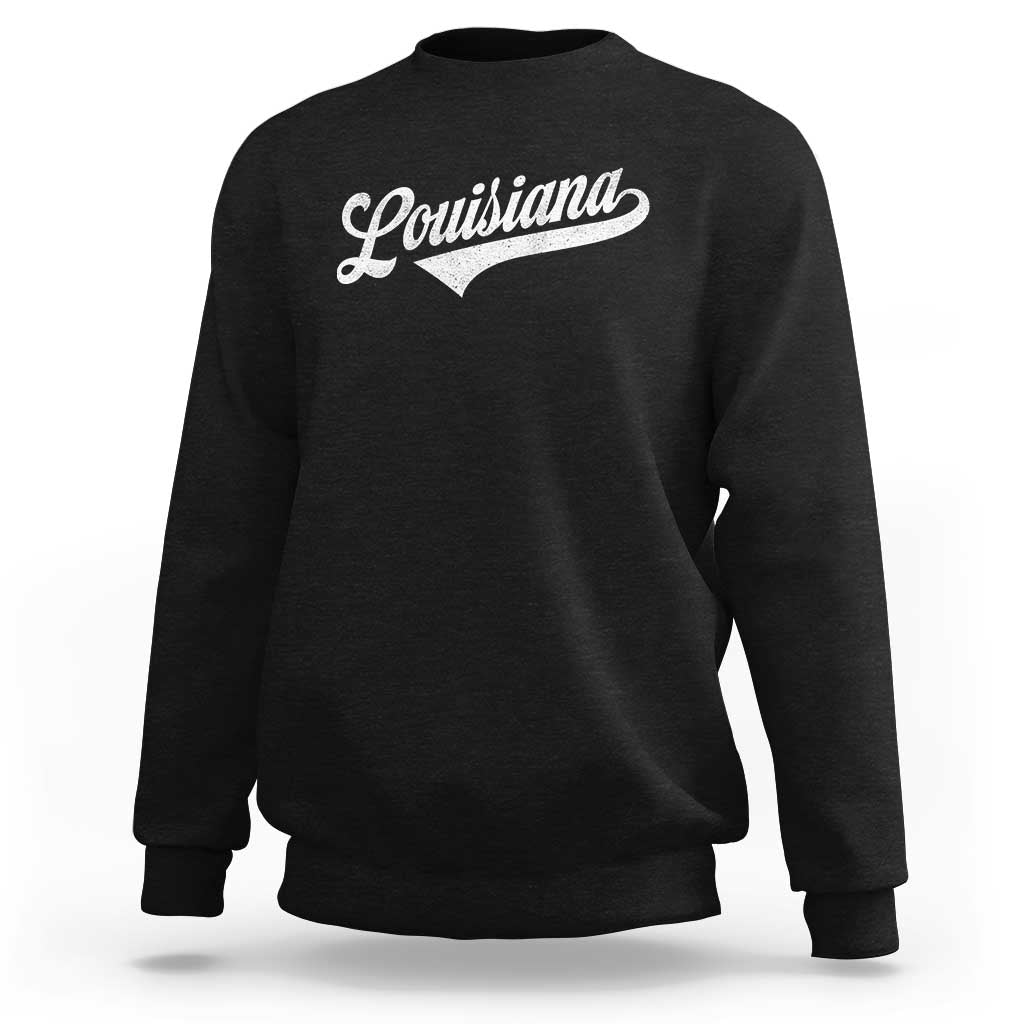 Retro Louisiana Sweatshirt Vintage City State Distressed Pride