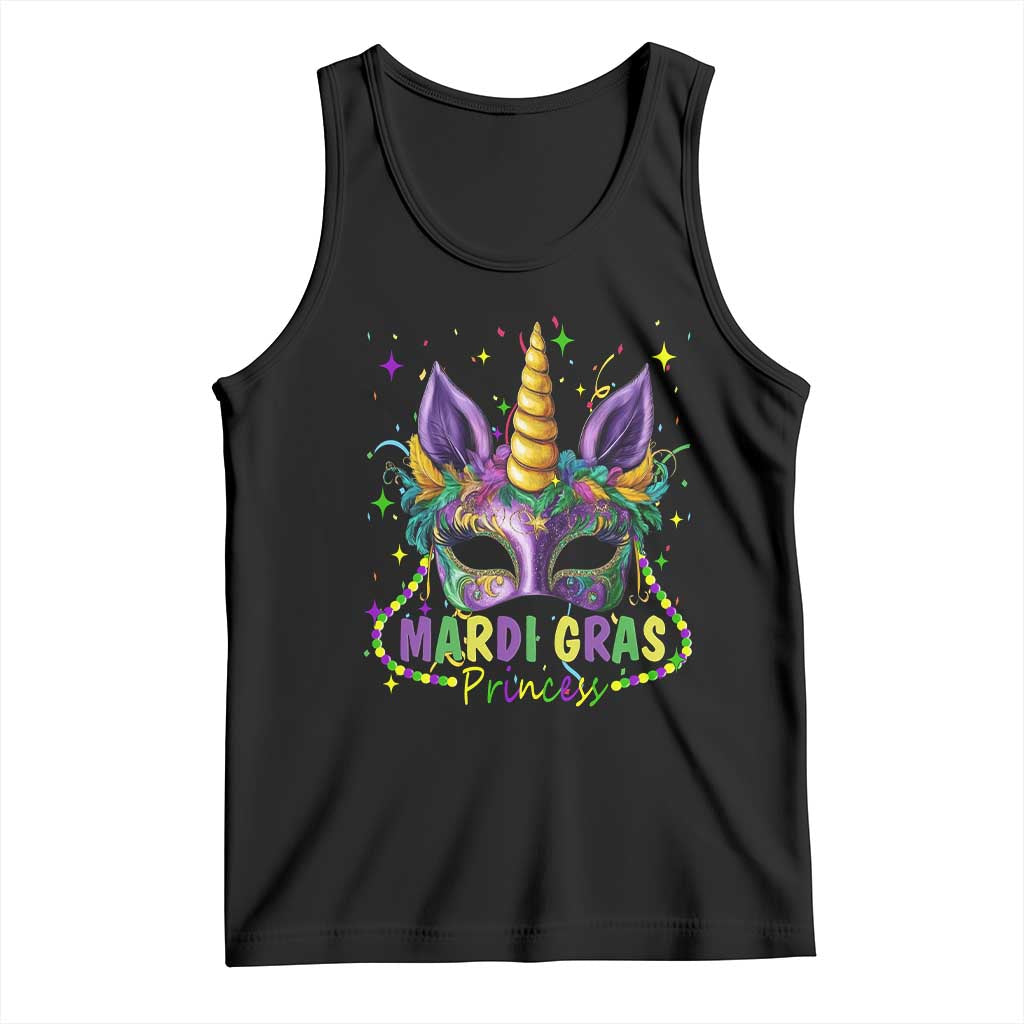 Funny Mardi Gras Princess Tank Top Unicorn Mask Party