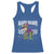 Funny Mardi Gras T-rex Dinosaur Racerback Tank Top Mardi Grawr Beads Carnival Party