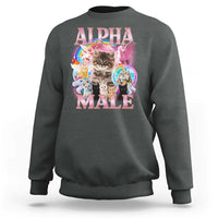 Alpha Male Cat Sweatshirt Funny Rainbow Kitten Meme Bootleg