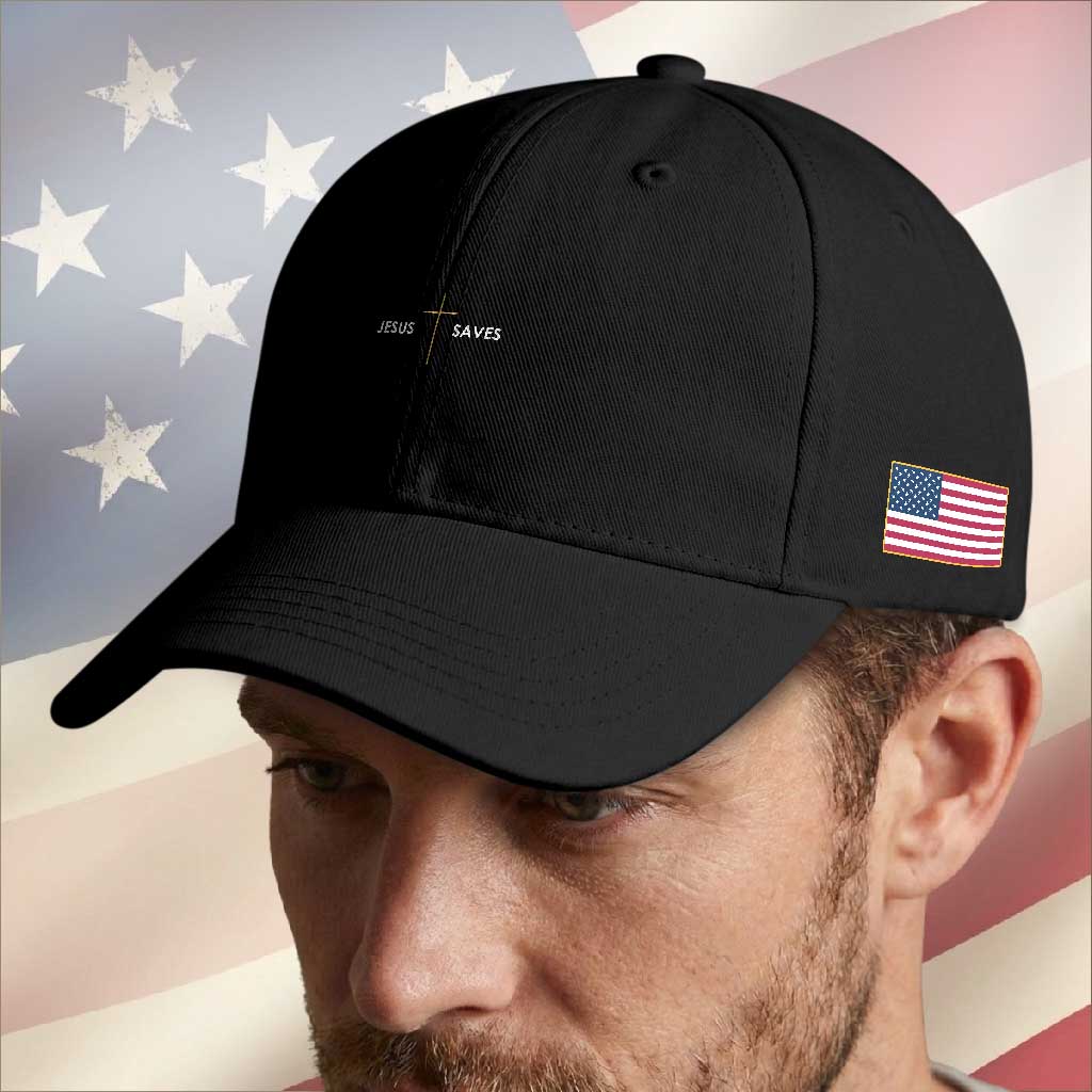 Jesus Saves Baseball Cap Cross Subtle Christian Minimal Religious Faith