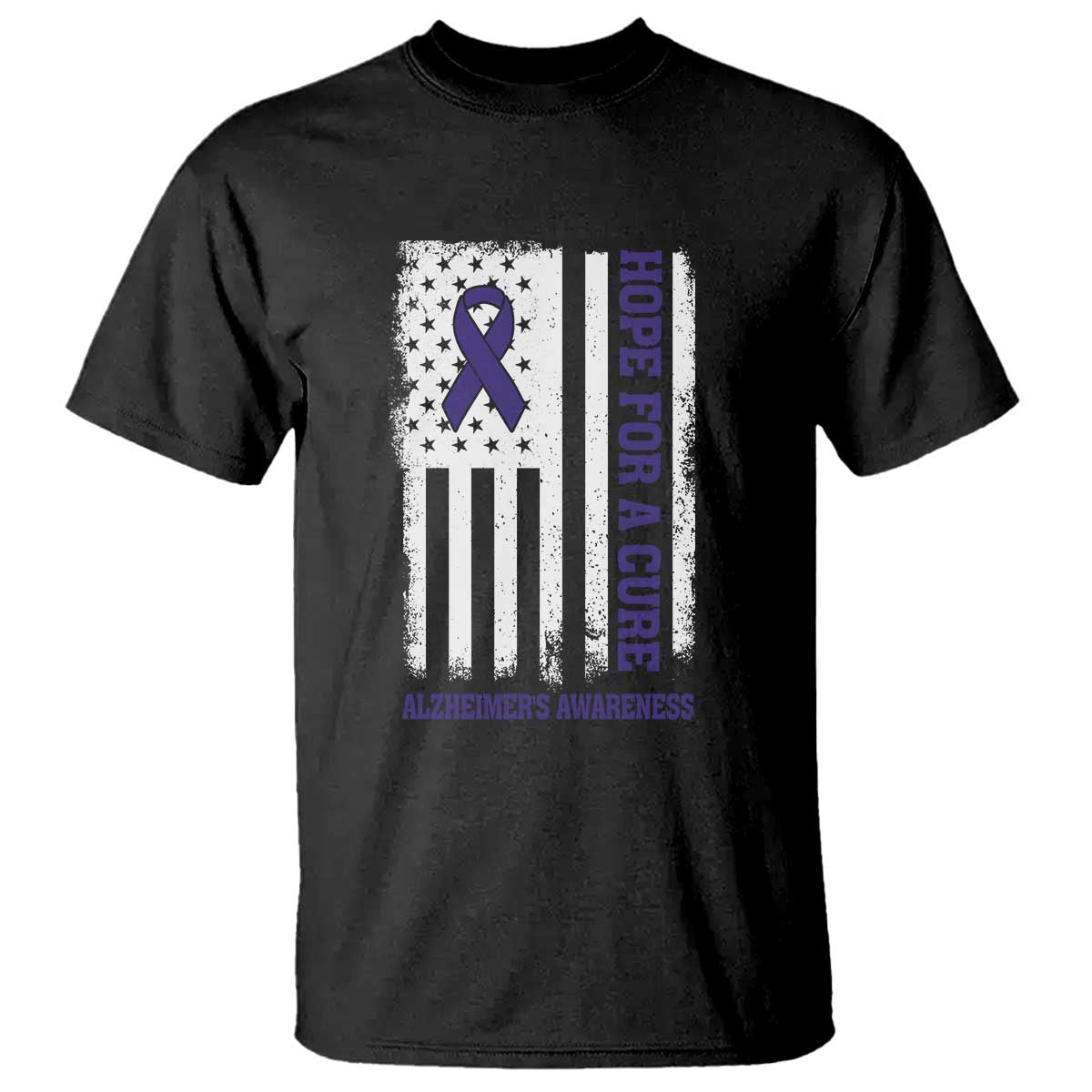 Alzheimer's Awareness T Shirt Hope For A Cure Alzheimer's Supporter - Wonder Print Shop