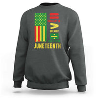 Juneteenth Equality Is Greater Than Division Sweatshirt Juneteenth American Flag