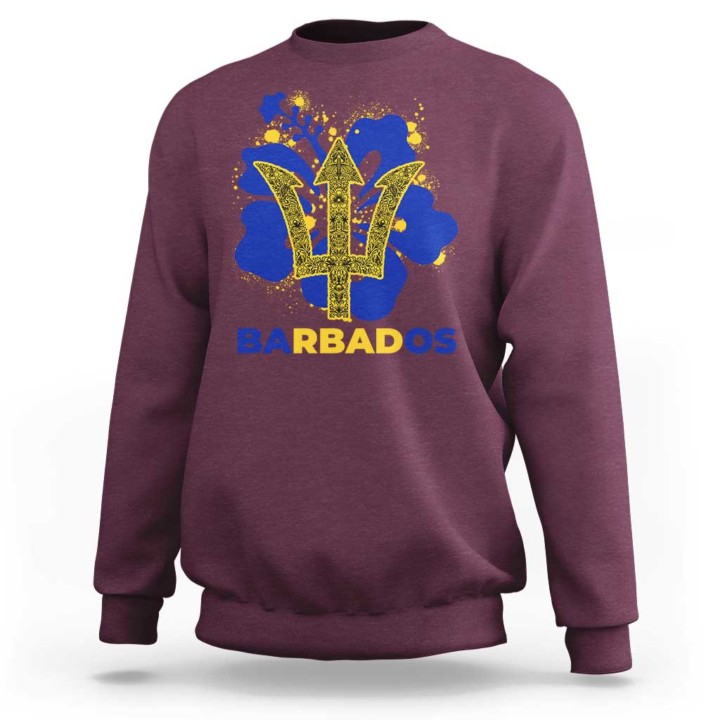 Proud Barbados Bajan Barbadian Flag Roots Sweatshirt