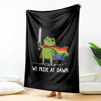 We Pride At Dawn Throw Blanket Funny LGBT Frog Rainbow Pride Month