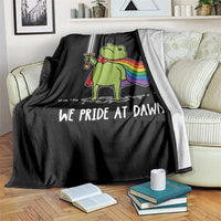 We Pride At Dawn Throw Blanket Funny LGBT Frog Rainbow Pride Month