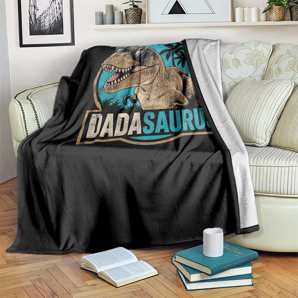 Dinosuar Dad Throw Blanket Funny Dadasaurus Fathers Day Family Matching