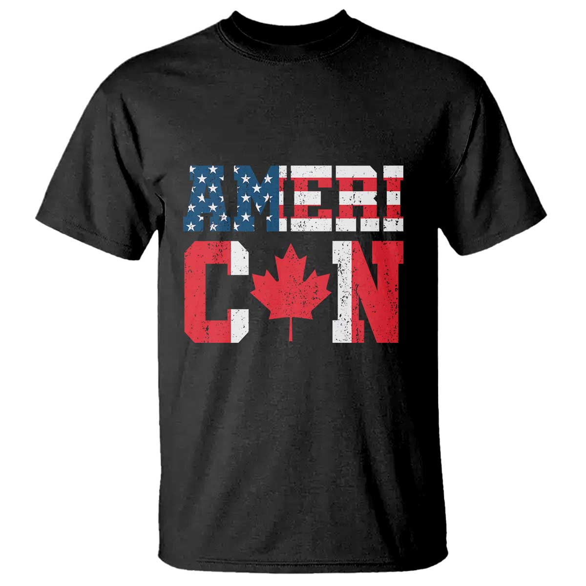 Half American Half Canadian T Shirt America Canada Patriotic Flag - Wonder Print Shop