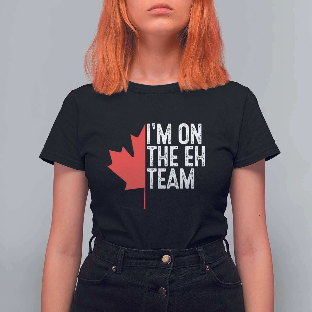 Funny Canada Day T Shirt For Women I'm On The Eh Team Maple Leaf Team Canadian - Wonder Print Shop