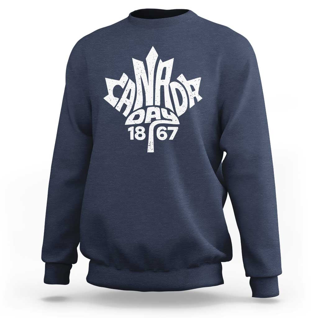 Funny Proud Canadian Canada Day 1867 Sweatshirt Vintage Maple Leaf - Wonder Print Shop
