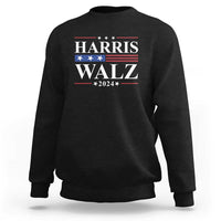 Harris Walz 2024 sweatshirt, black with flag stars “HARRIS WALZ” front print