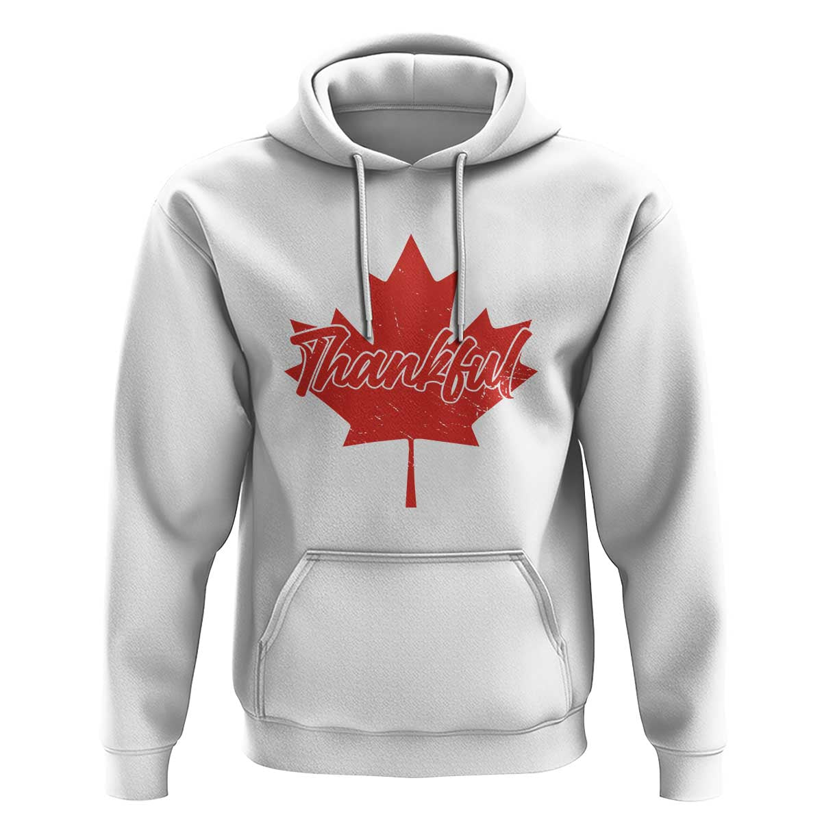 Thanksgiving Day Hoodie Thankful Vintage Maple Leaf Canada - Wonder Print Shop