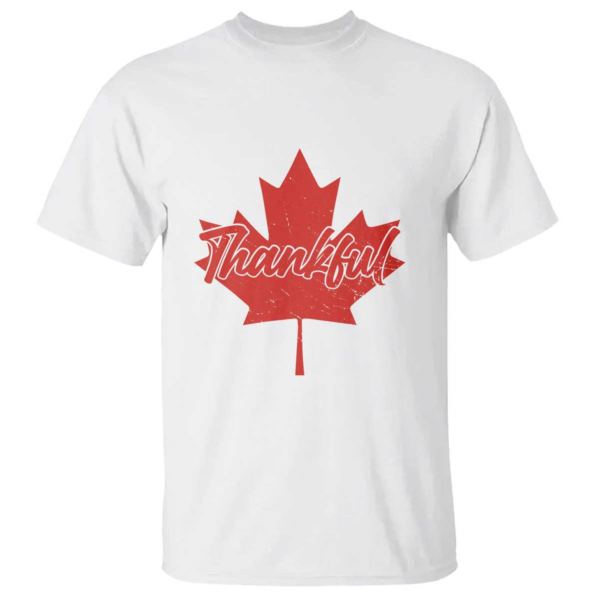 Thanksgiving Day T Shirt Thankful Vintage Maple Leaf Canada - Wonder Print Shop