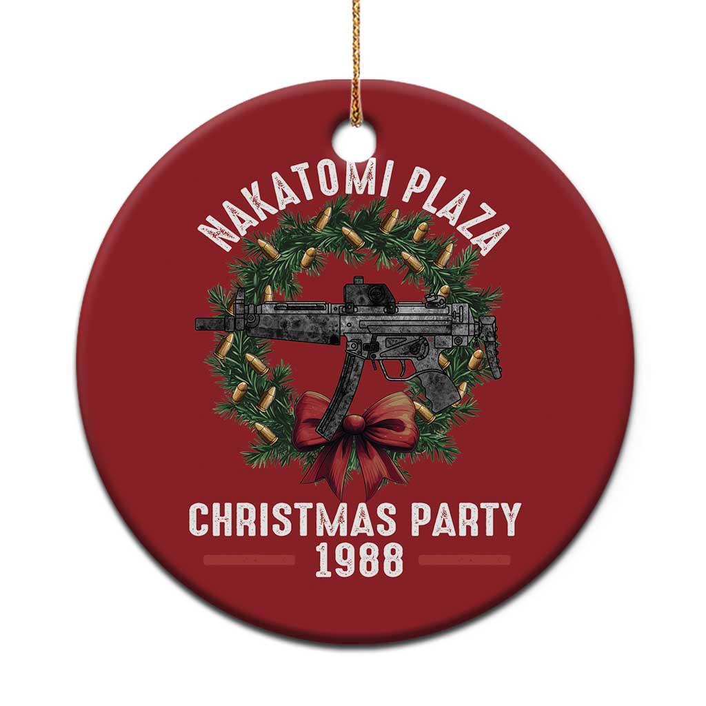 Funny Nakatomi Plaza Christmas Ornament Xmas Party 1988 Xmas Bullet Gun Wreath - Wonder Print Shop