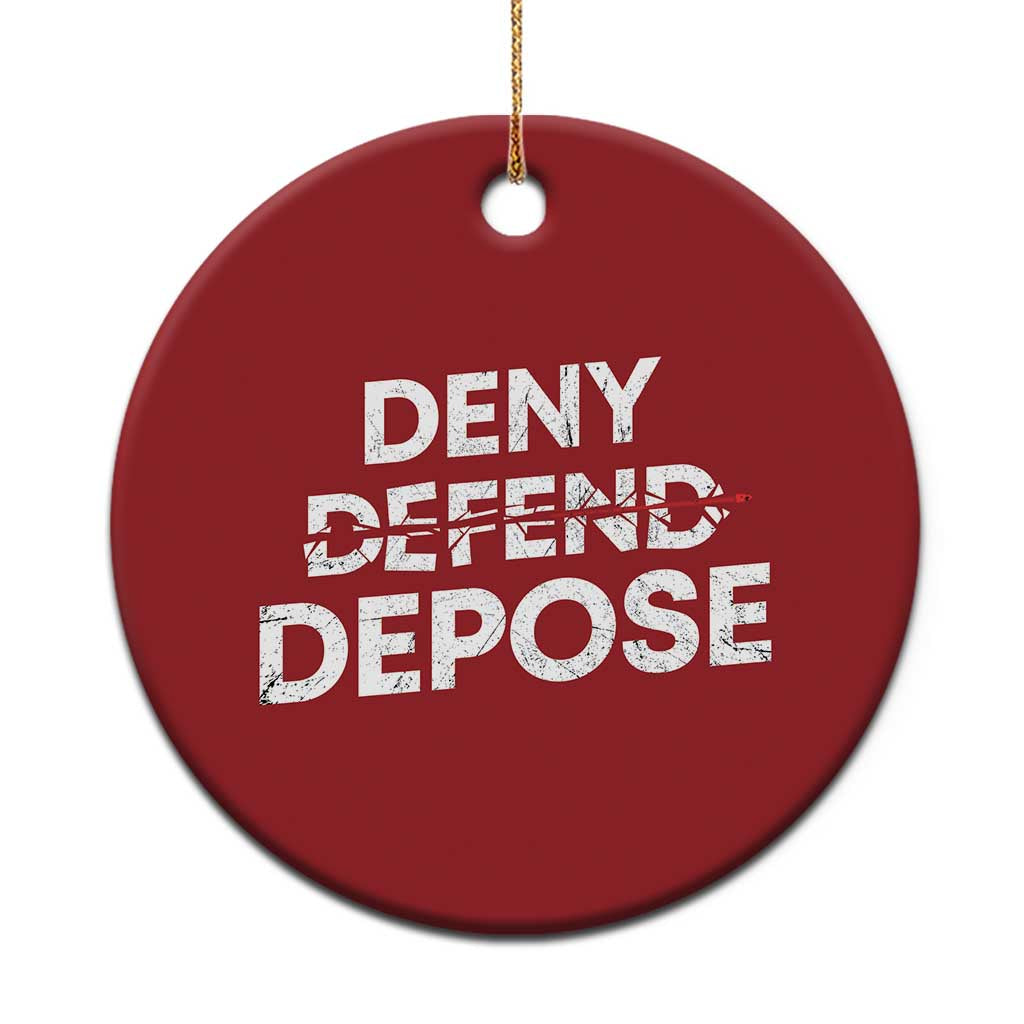 Deny Defend Depose Christmas Ornament Vintage Shooting Breaks Bullet Through - Wonder Print Shop