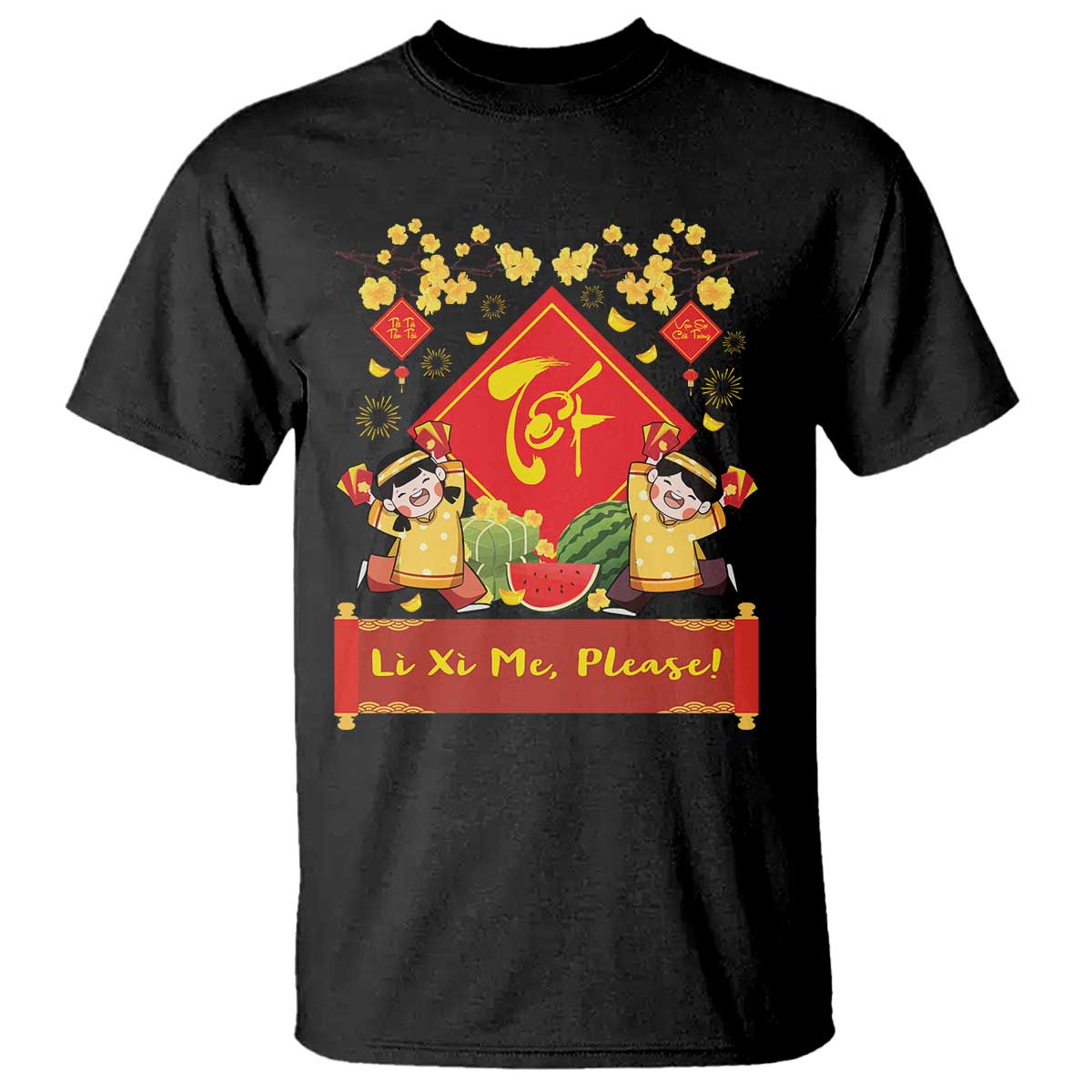 Funny Tet Vietnamese New Year 2025 T Shirt Li Xi Me Please Viet Holiday - Wonder Print Shop