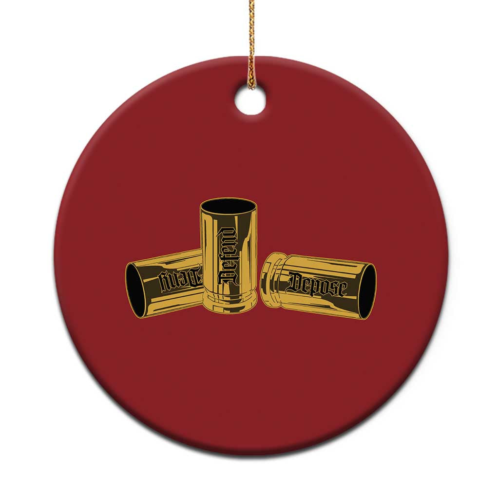 Deny Defend Depose Christmas Ornament Vintage Bullet Shells - Wonder Print Shop