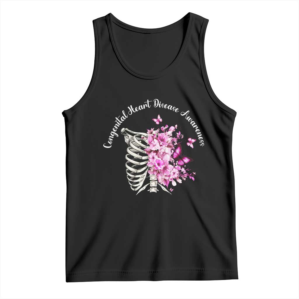 CHD Awareness Tank Top Congenital Heart Disease Awareness Floral Rib Cage