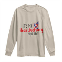 Personalized CHD Awareness Heart Anniversary Long Sleeve Shirt Custom Text It's My Heartiversary