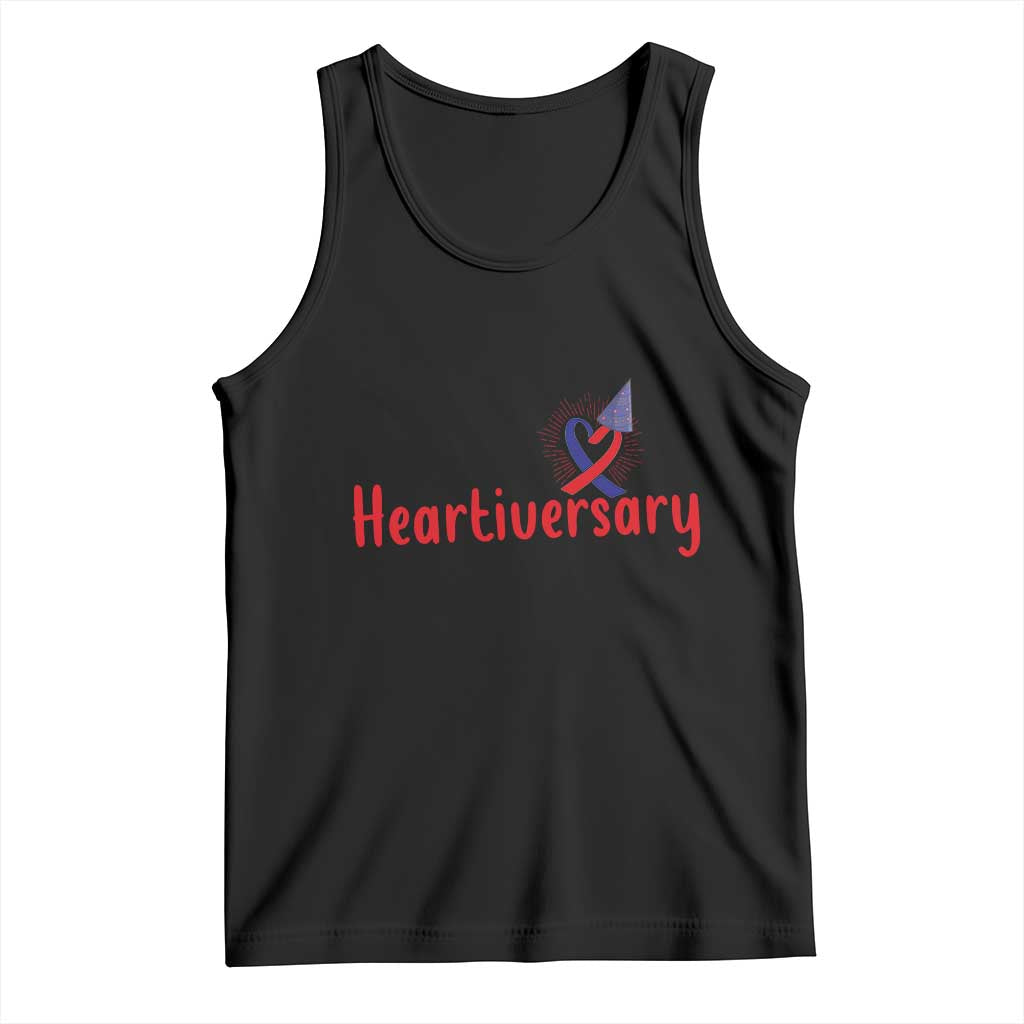 Personalized CHD Awareness Heart Anniversary Tank Top Custom Text It's My Heartiversary