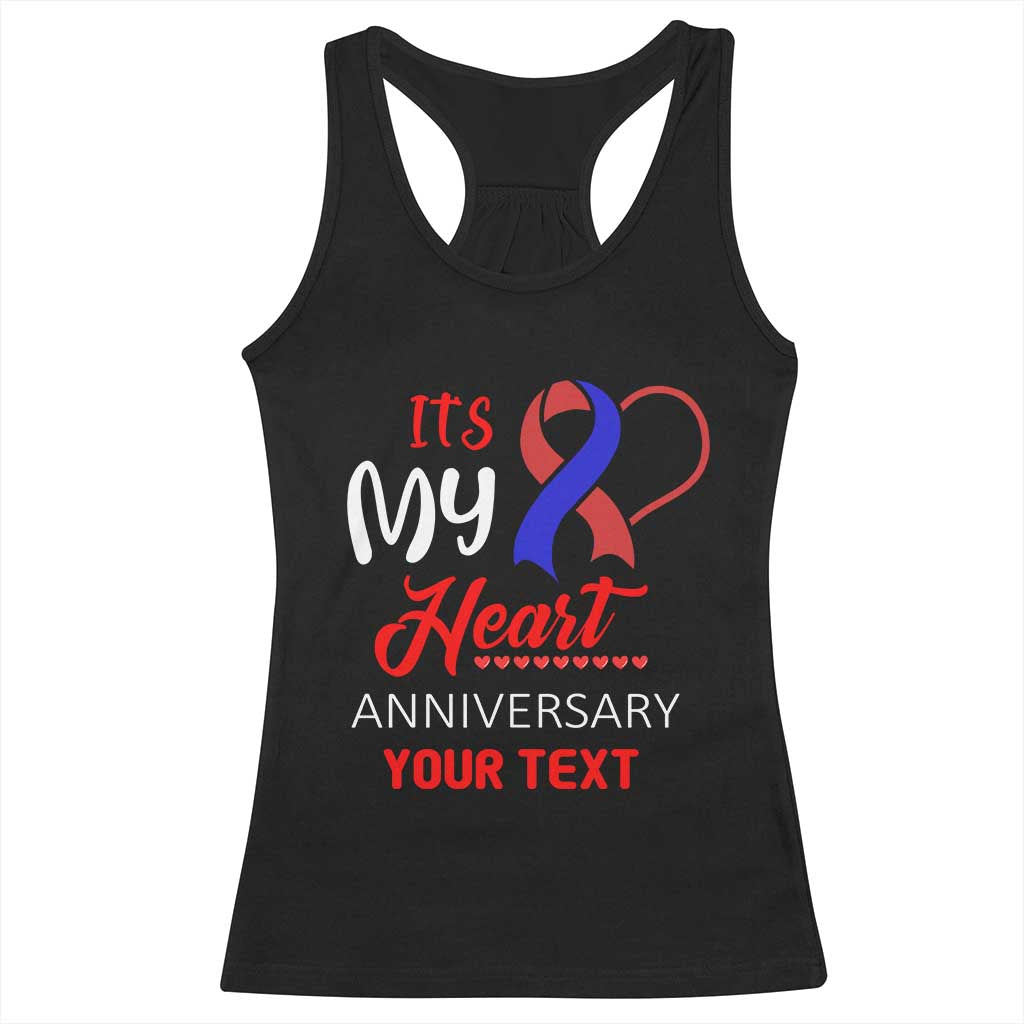 Personalized CHD Awareness Racerback Tank Top Custom Text It's My Heart Anniversary