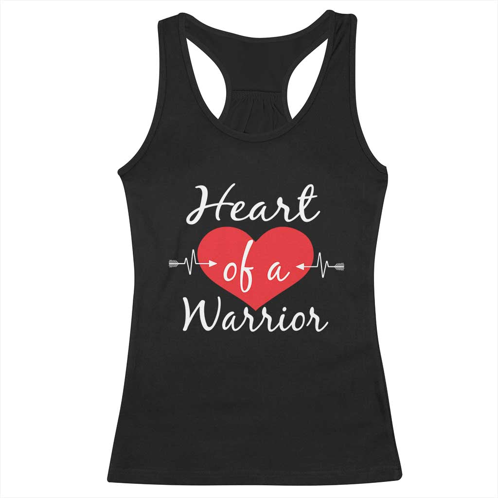 Heart Of A Warrior Racerback Tank Top CHD Awareness Heart