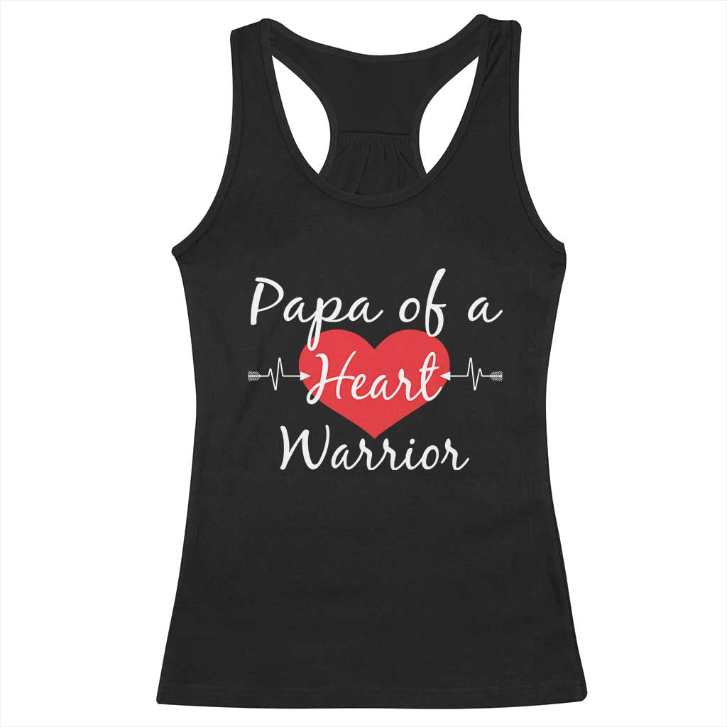 Papa Of A Heart Warrior Racerback Tank Top CHD Awareness Heart