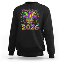 Mardi Gras 2026 Sweatshirt Funny Jester Hat Carnival Fleur De Lis