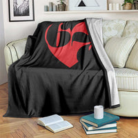 Funny Six Seven 67 Meme Valentines Day Red Heart Throw Blanket
