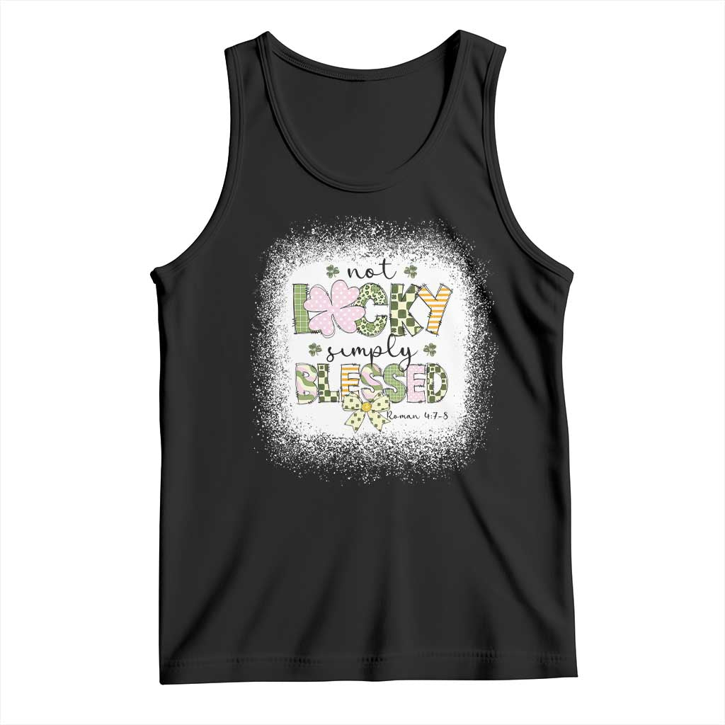 Not Lucky Simply Blessed Tank Top Blessed Christian Shamrocks St Patricks Day