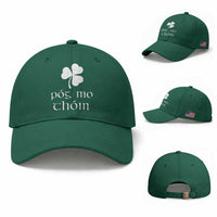 Funny Irish Pog Mo Thoin Baseball Cap St Patrick's Day Gaelic Saying Shamrock