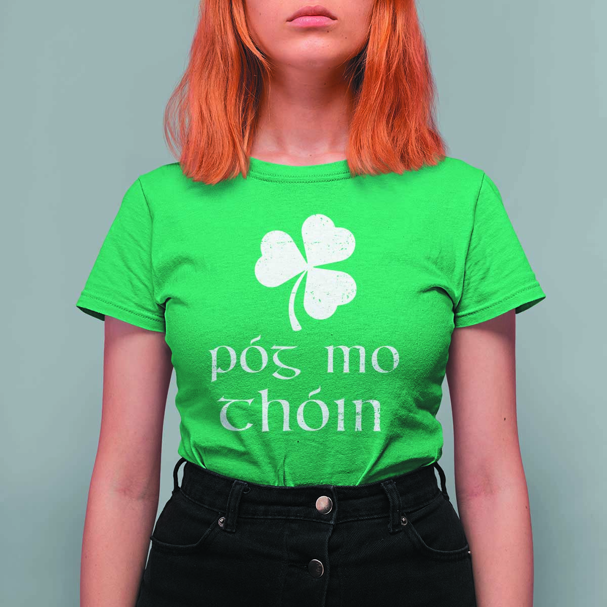 Funny Irish Pog Mo Thoin T Shirt For Women St Patrick's Day Gaelic Saying Shamrock