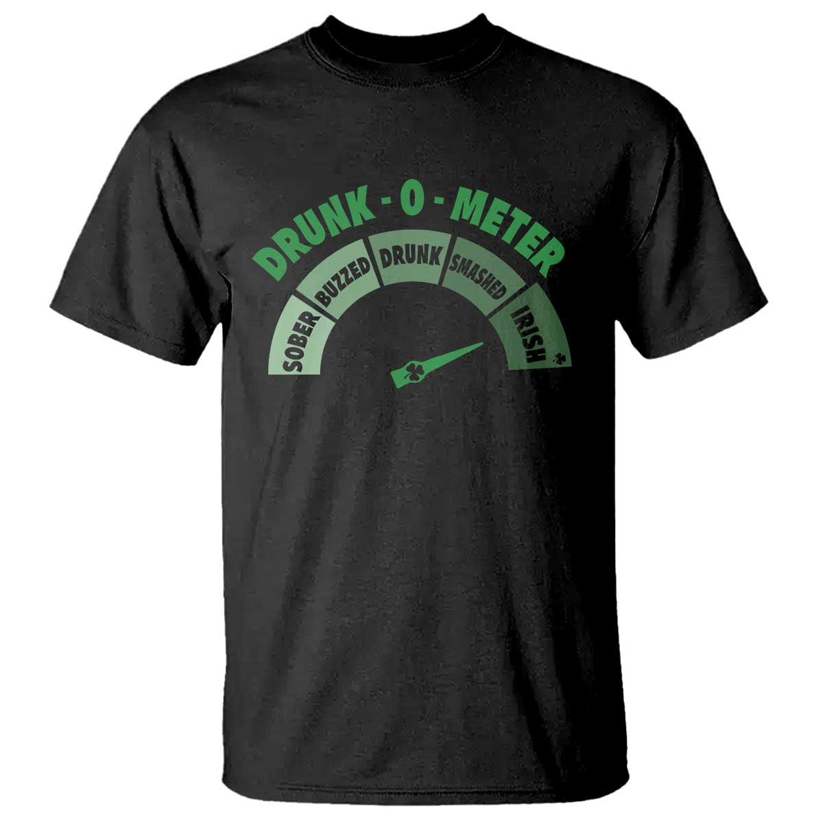 Funny Irish St. Patrick's Day T Shirt Drunk-O-Meter Drinking Party Shamrock