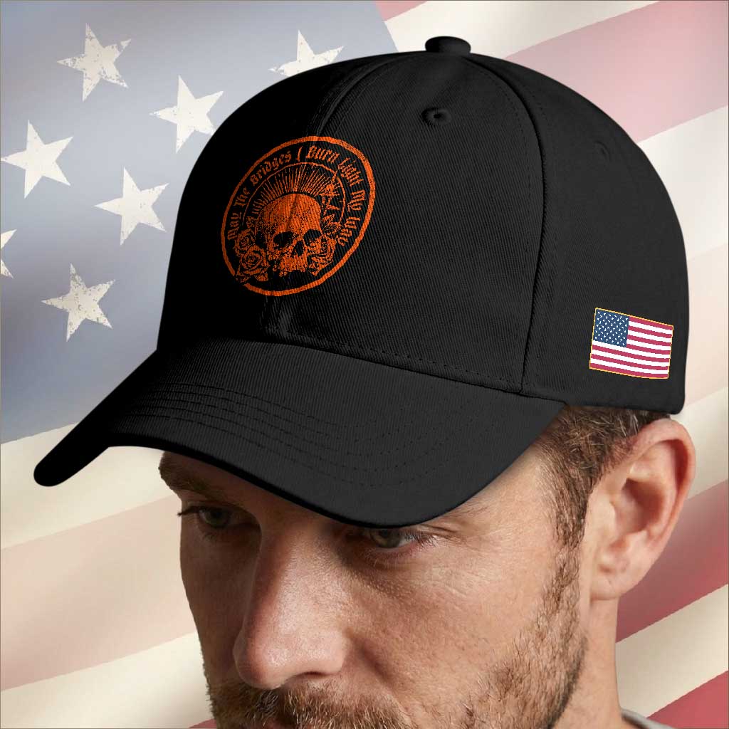 May The Bridges I Burn Light My Way Baseball Cap Gothic Skull