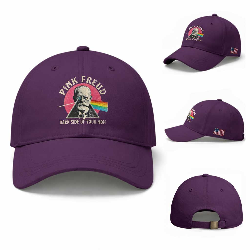Pink Freud Dark Side Of Your Mom Baseball Cap Psychoanalysis Joke