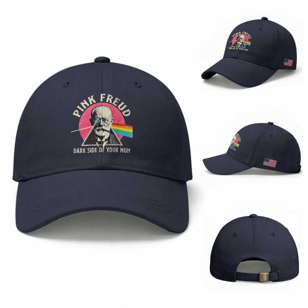 Pink Freud Dark Side Of Your Mom Baseball Cap Psychoanalysis Joke