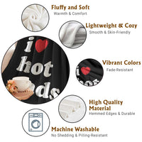 I Love Hot Dads Throw Blanket Funny Fathers Day