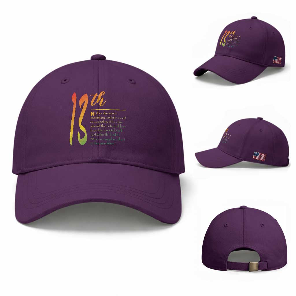 13th Amendment of U.S. Constitution Baseball Cap Juneteenth Black History