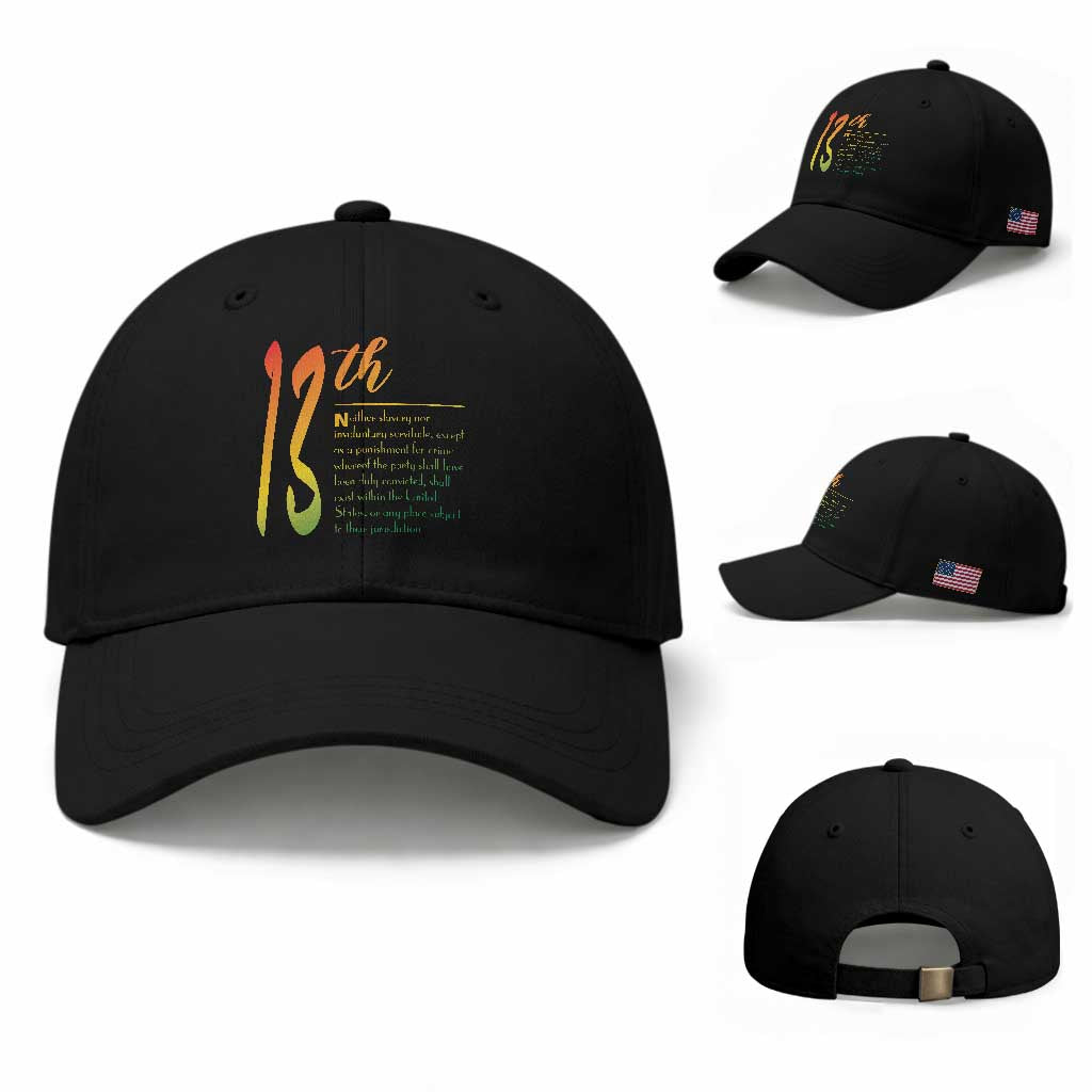 13th Amendment of U.S. Constitution Baseball Cap Juneteenth Black History